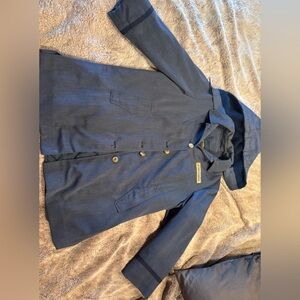 Vintage mail carrier Hooded Button-Up Coat